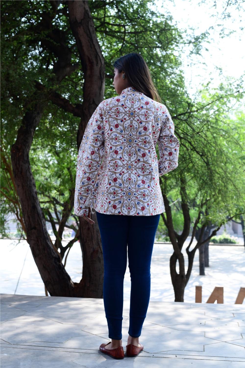 Floral Multicolor Printed jacket for Wedding & Party Wear