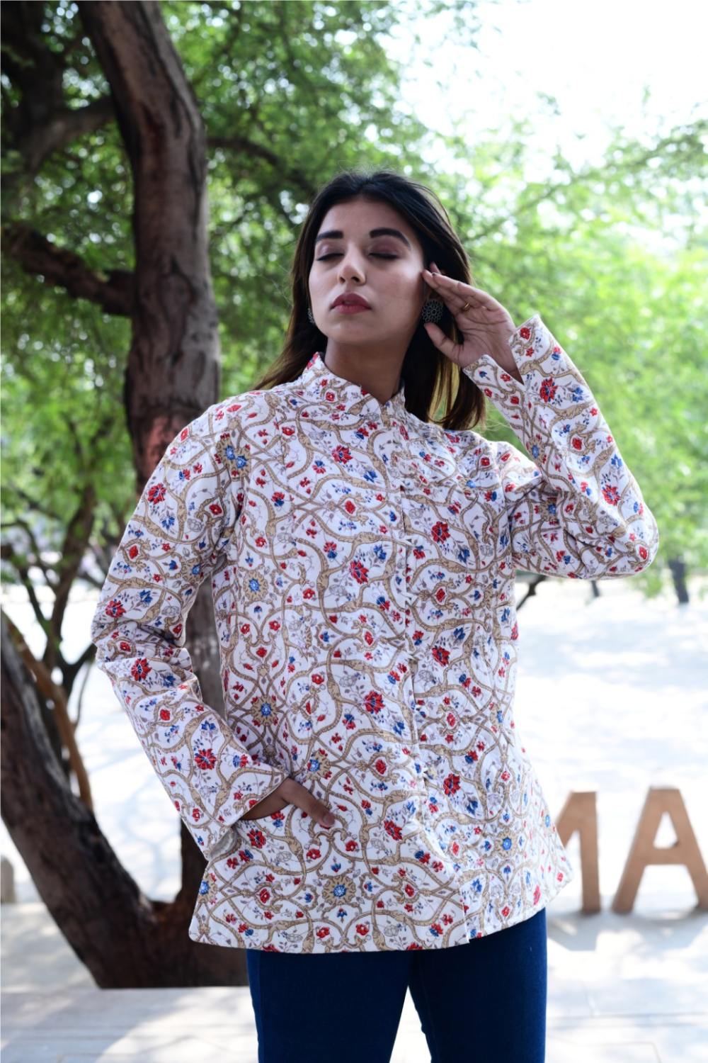 Floral Multicolor Printed jacket for Wedding & Party Wear