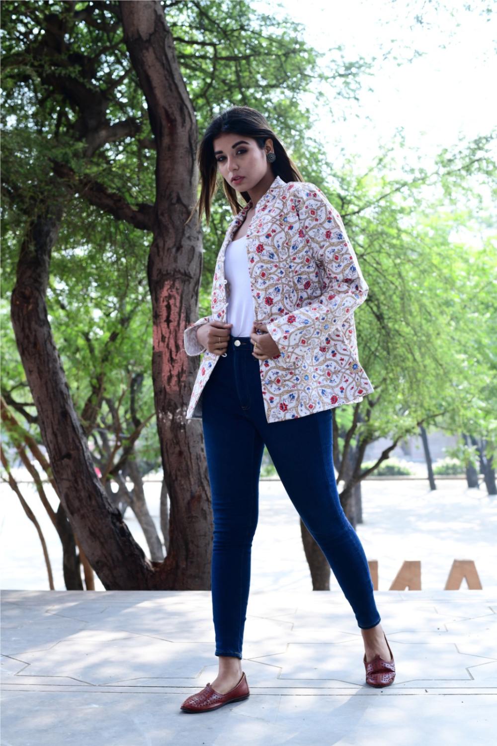 Floral Multicolor Printed jacket for Wedding & Party Wear