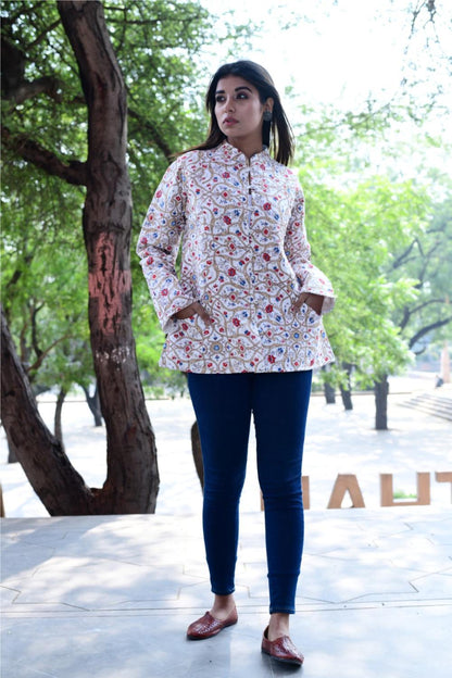 Floral Multicolor Printed jacket for Wedding & Party Wear