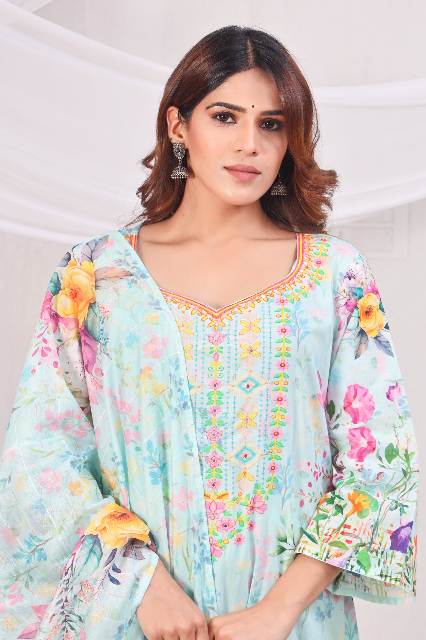 Multicolor Digital Printed Cotton Kurta Set
