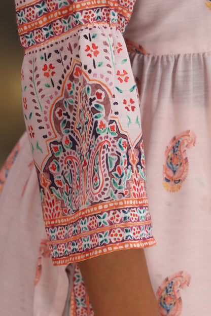 Floral Printed High Slit Pure Cotton Kurta With Palazzos