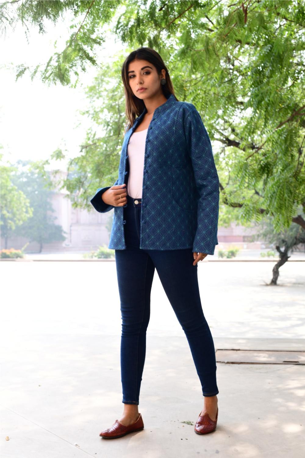 Women’s Quilted Jackets Cotton Chambray - Indigo